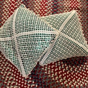 Crochet accent pillows